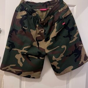 Supreme Green and Brown Camouflage Shorts